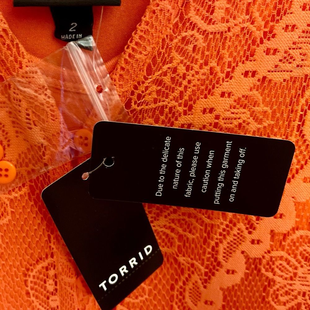 Torrid Lace Coral Button Front Skater Maxi Dress Sizes: 1XL 2XL  3XL NWT - Picture 15 of 16